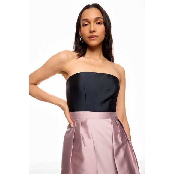 Kay Unger Womens Vivienne Strapless Walk Thru Gown Woodrose Navy Size 12 - Picture 5 of 11